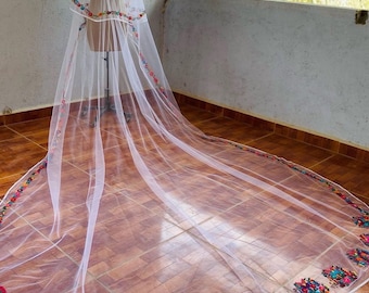 Floral Embroidered Wedding Veil