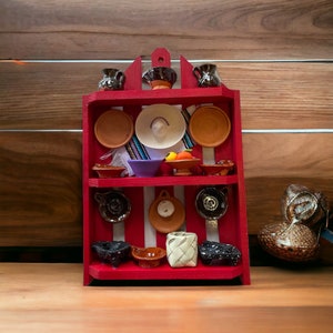 Handmade Miniature Mexican Kitchen -Trasterito de Madera - Mini Kitchen Pottery and Accessories