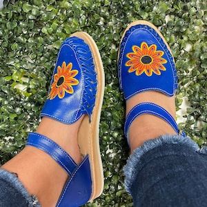 Royal Blue Handmade Huarache/ Mexican Huarache