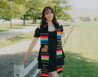 Custom Mexican Sarape Graduation Stole, Personalized Stole