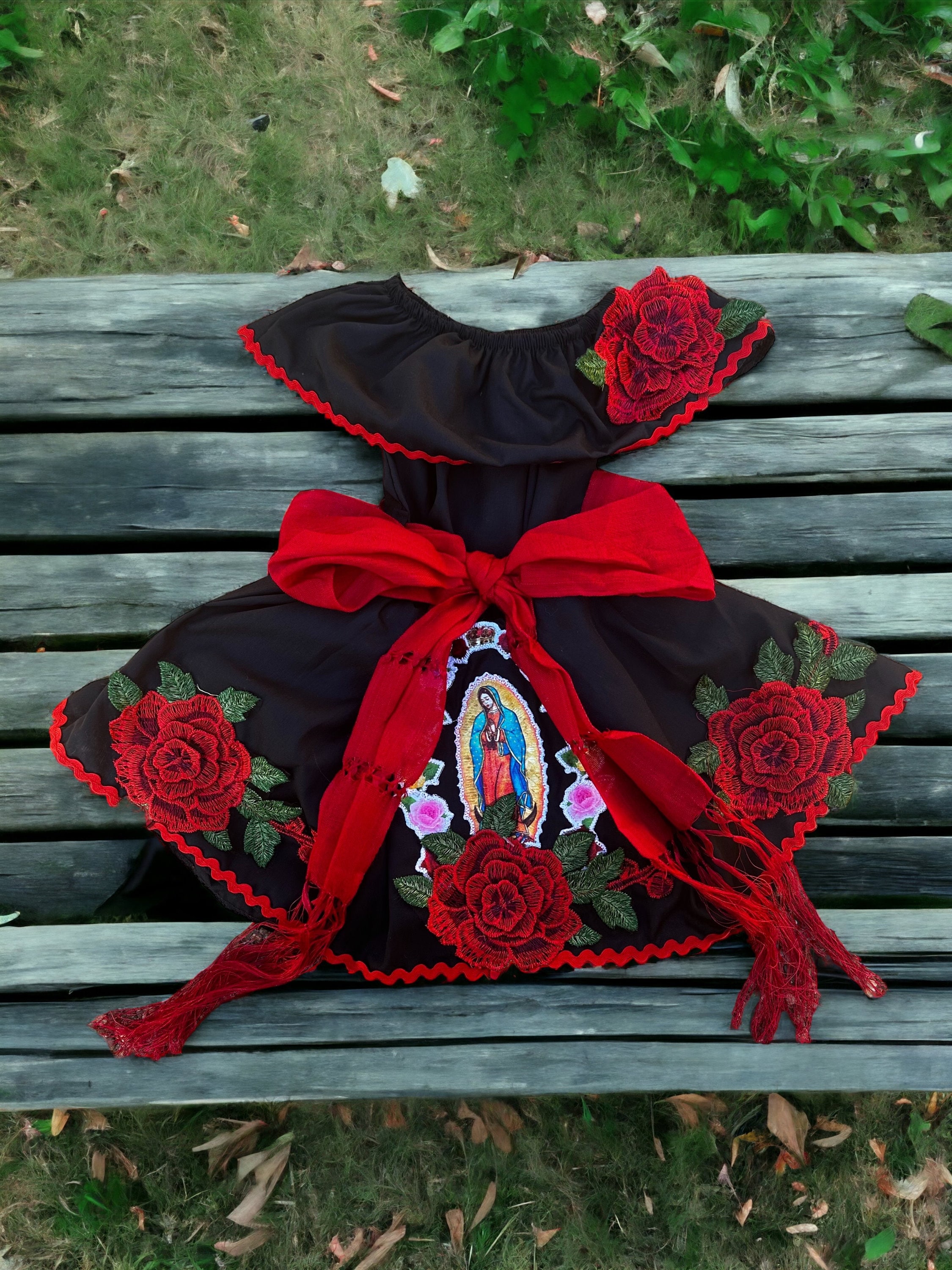 Vestido de Virgen de Guadalupe para Niñas, Vestido de Nuestra Señora de Guadalupe