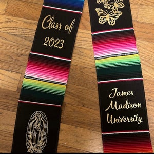 Custom Mexican Sarape Graduation Stole, Personalized Stole image 6