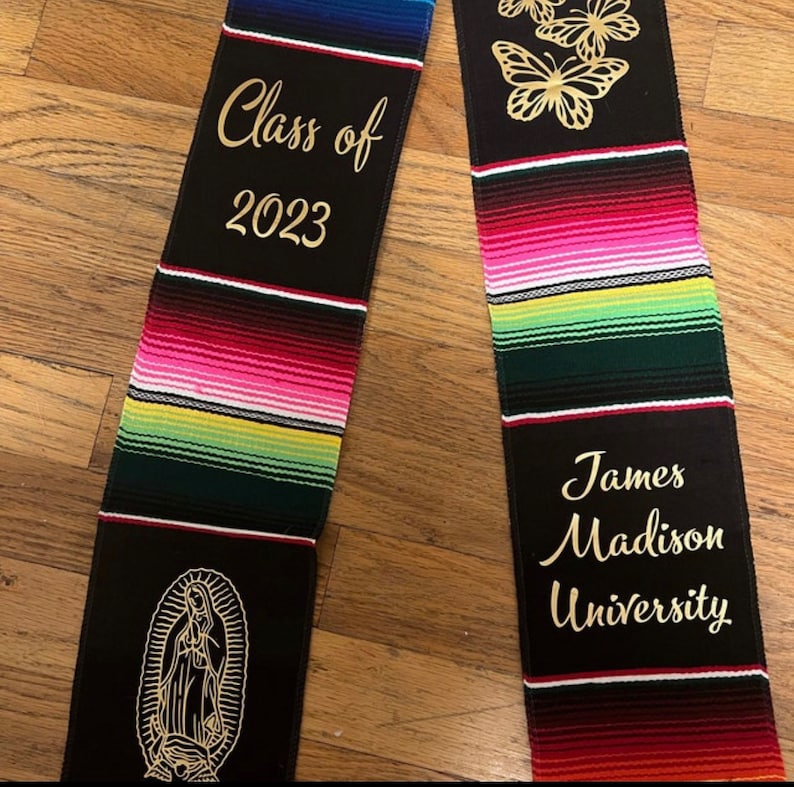 Custom Mexican Sarape Graduation Stole, Personalized Stole image 6