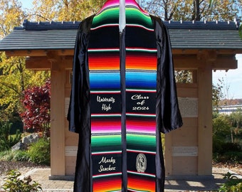 Custom Mexican Sarape Graduation Stole, Personalized Stole