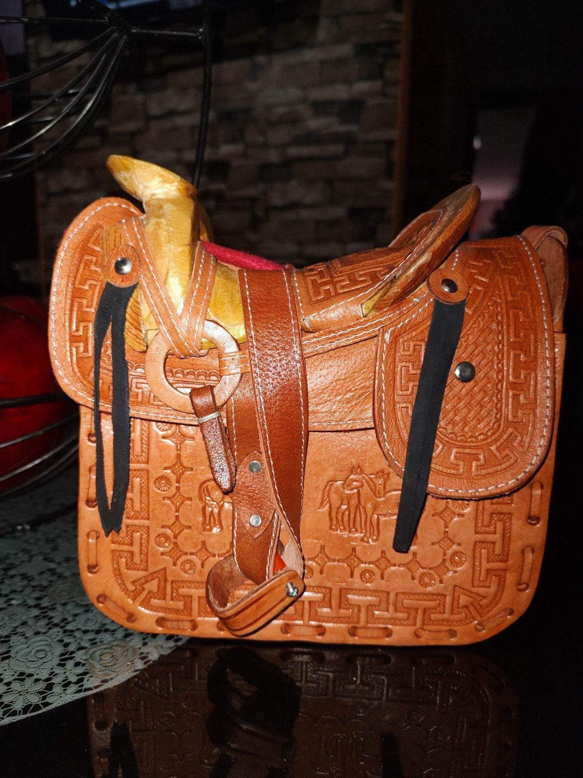 Boot Scroll Western Handbag - Brown: Chicks Discount Saddlery