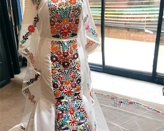 Mexican Embroidered Wedding Dress