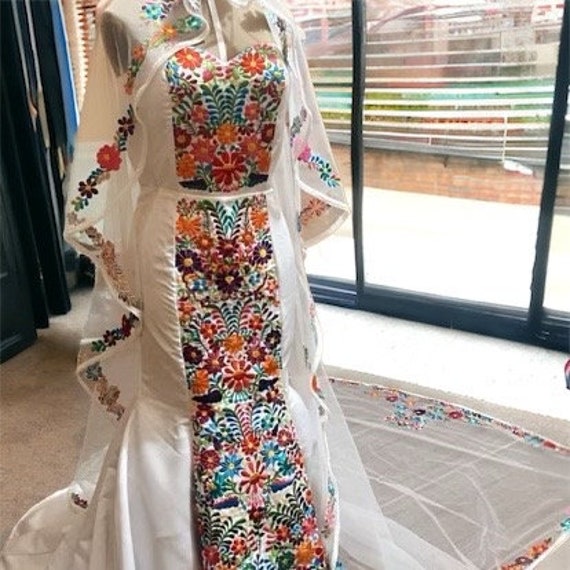 mexican embroidered wedding dress