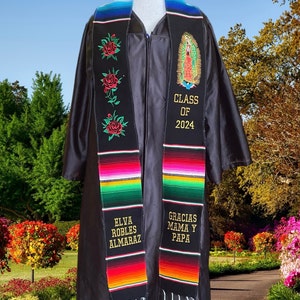 Roses Embroidered Sarape Graduation Stole/Personalized Stole