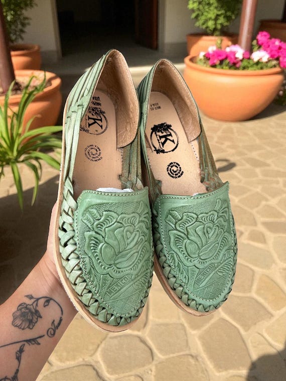 Handmade Mexican Huarache, Mint Green Israel