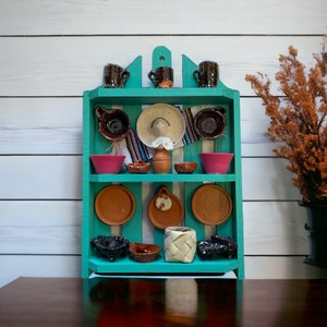 Handmade Miniature Mexican Kitchen -Trasterito de Madera - Mini Kitchen Pottery and Accessories