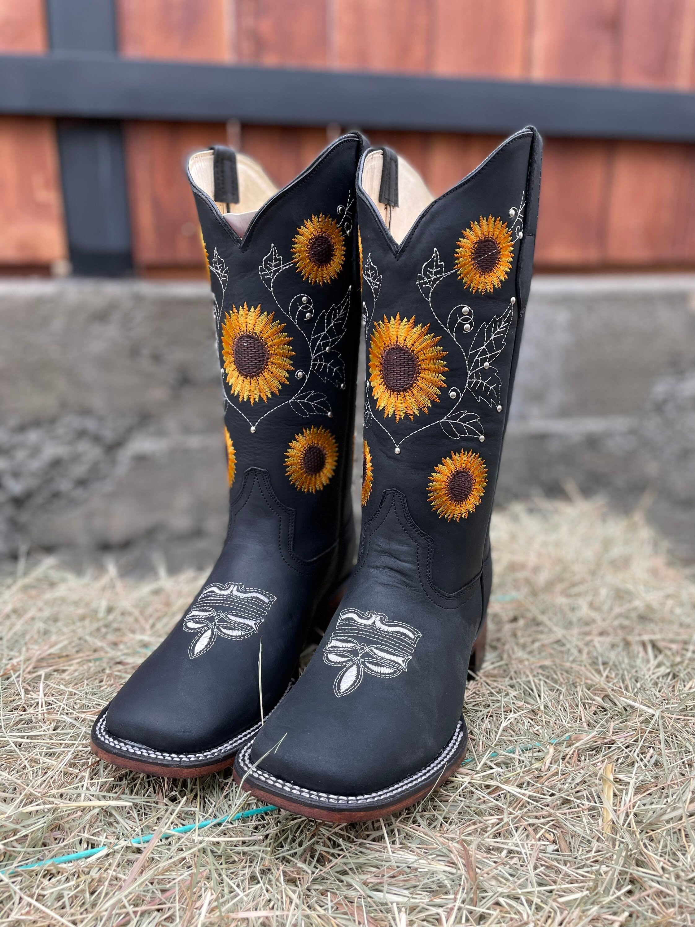 Sunflower Boots - Etsy UK