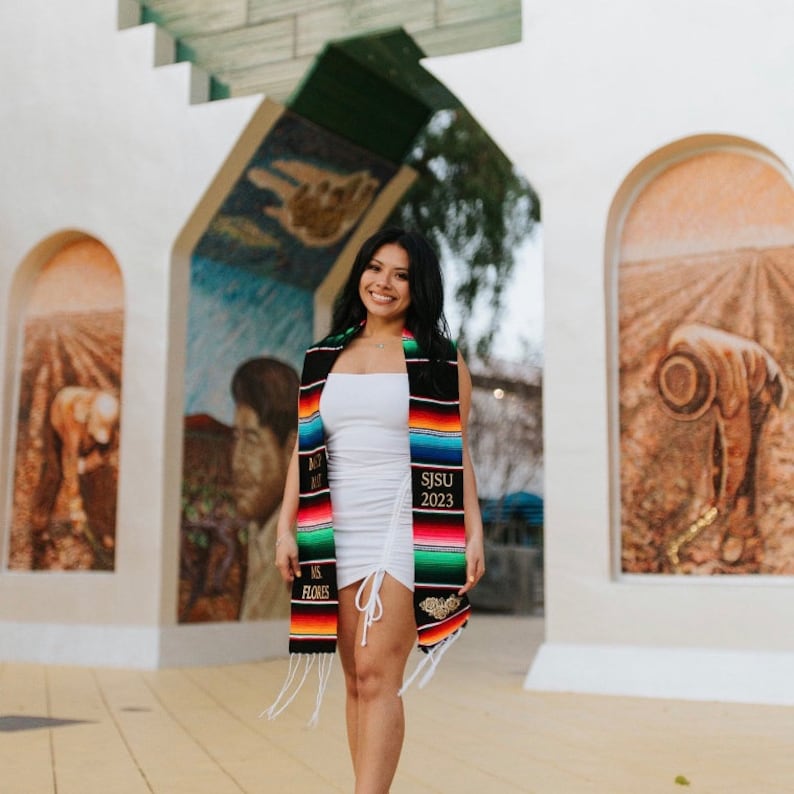 Custom Mexican Sarape Graduation Stole, Personalized Stole image 2