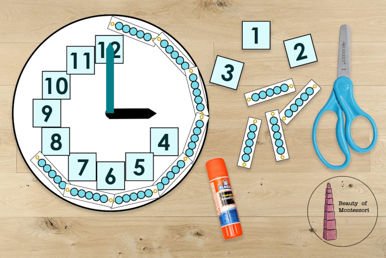 Montessori Analog Clock Making Activity. Montessori Primary, Prek