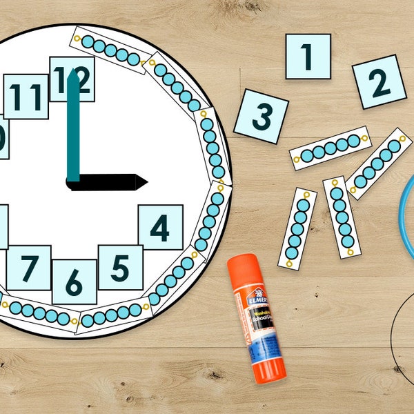 Montessori Analog Clock Making Activity. Montessori Primary, PreK, Preschool, Kindergarten Parts of Clock Printable. Telling Time Activity
