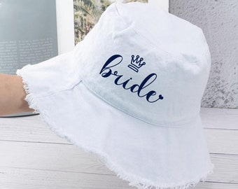 Embroidered Bucket hat Custom hat Personalization Sun hat Gift for her Bachelorette Party Bridal Bridesmaids Favorites 24042303