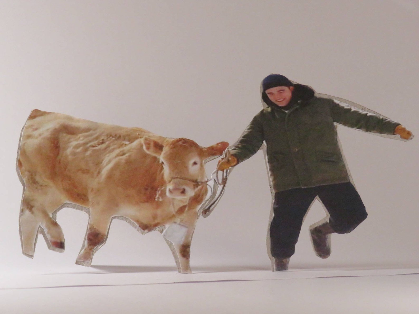 Small carboard cutout of Edward Cullen Rob with the cow or Etsy