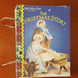 Christmas story Golden Book ring bound junk journal