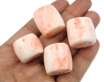 Angel Skin Pink Japanese Coral Smooth Tube Shape Natural Loose Gemstones for Jewelry Making