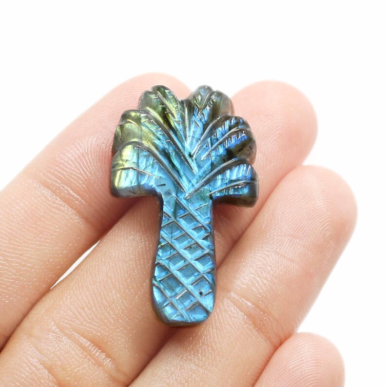 50/%OFF Natural Blue Flashy Labradorite Gemstone tree Shape Carving Labradorite Cabochon 35x21 mm Jewelry Gemstone LT-21