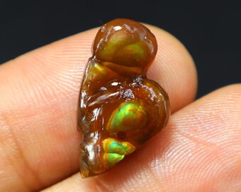 10 Cts Natural Mexican Fire Agate Druzy Cabochon Gemstone Size 20x12x6 mm Fancy Shape Good A+++ Fire Agate for Jewelry Making Gemstone