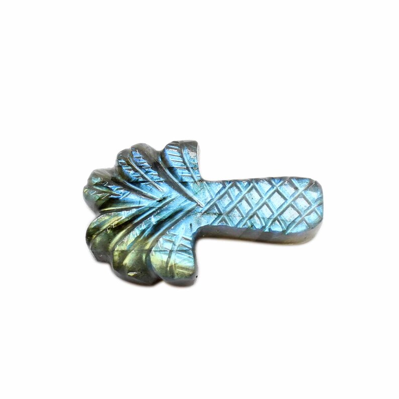 50/%OFF Natural Blue Flashy Labradorite Gemstone tree Shape Carving Labradorite Cabochon 35x21 mm Jewelry Gemstone LT-21
