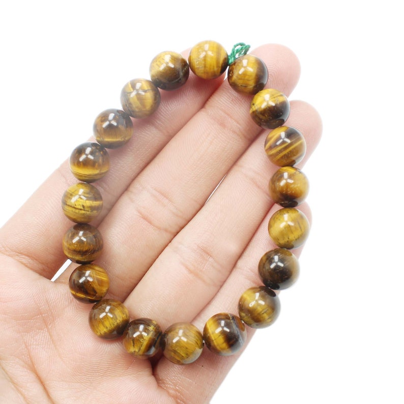 50/% OFF Natural Tiger Eye Smooth Round shape Bracelets Beads Size 10x10 mm Approx gemstone Beads BB-03