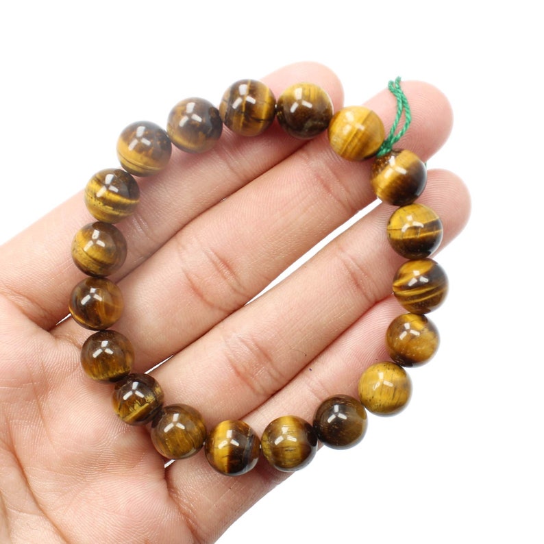 50/% OFF Natural Tiger Eye Smooth Round shape Bracelets Beads Size 10x10 mm Approx gemstone Beads BB-03