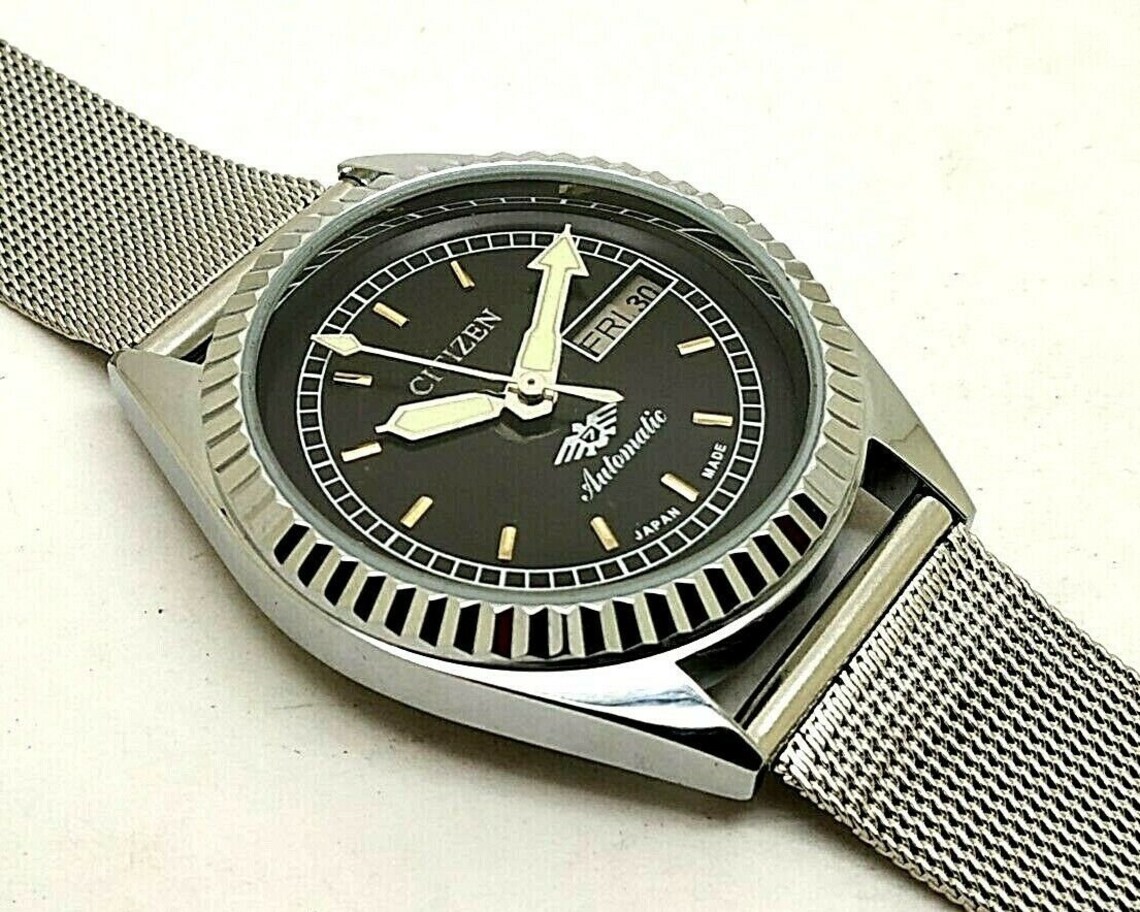 Rare Citizen Automatic Day Date Black color Dial Mens Wrist Etsy