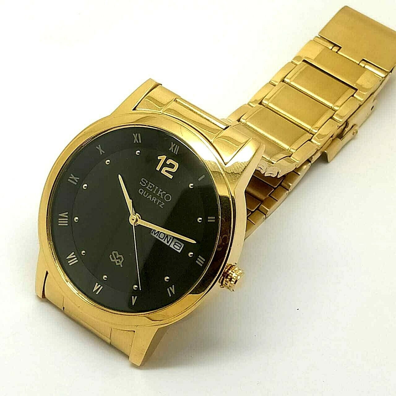 Seiko Quartz Gold Plated Men's Wrist Watch Run Order Free - Etsy New Zealand
