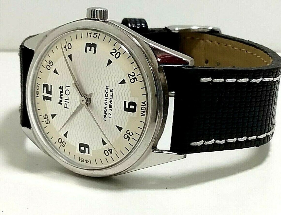 HMT Pilot Refurbished Mechanical Para Shock 17 Jewels Watch Etsy