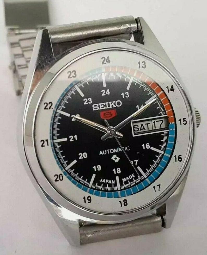 Rare Seiko automatic 6309 day/date casual Multi Color dial | Etsy