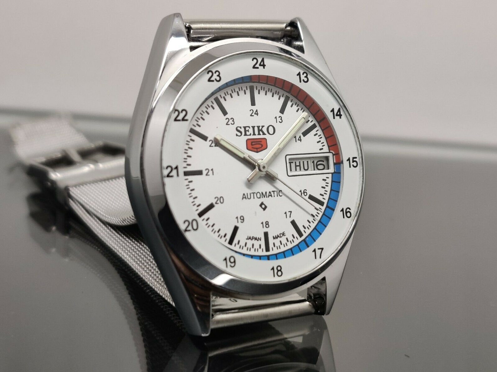 Seiko 5 Automatic Japan Made White Dial Vintage Wrist Watch - Etsy
