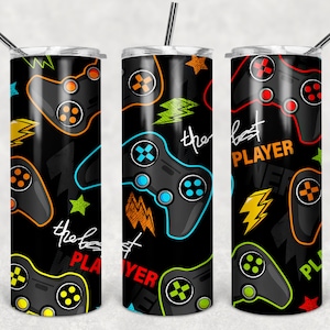 Best Player tumbler wrap, Video Game, Game System, Kids, digital DOWNLOAD for sublimation, 20oz tumbler design, skinny tumbler design