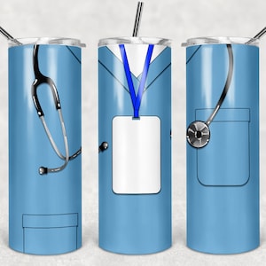 Blue Scrubs Tumbler Wrap, Arzt, Krankenschwester, Medizin, digitaler DOWNLOAD für Sublimation, 20oz Tumbler Design, Skinny Tumbler Design, digitale Kunst