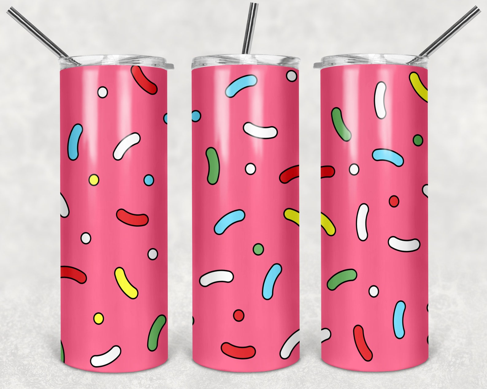 Pink Sprinkles tumbler wrap digital DOWNLOAD for sublimation Etsy