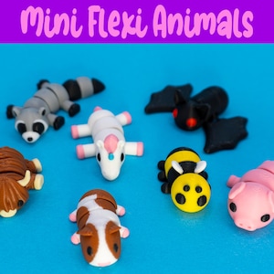 Adorable 3D Printed Articulated Flexible Fidget Animals | Sensory Pet Cute 3D Print Mini Gift Idea | Mini Pocket Pet | Miniature Toy