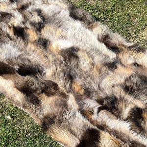 本物のアメリカ産アライグマの毛皮、本物の動物の皮、柔らかいパッチワークのアライグマの毛皮、スロー動物の毛皮、捕食動物の皮、天然アライグマの皮