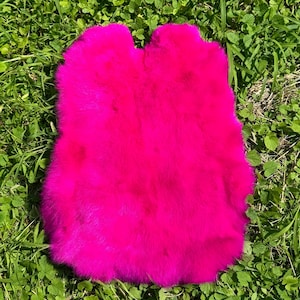 Pelliccia di coniglio rosa, morbida pelliccia di coniglio, 100% vera pelle di animale, moda in pelliccia, pelliccia di coniglio artigianale, pelliccia rara, pelle sottile, pellicce di coniglio rosa, pelliccia ispida