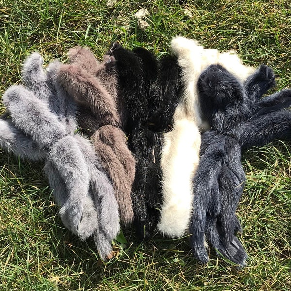 Gorgeous Natural Real Mink Tails 5 Different Colors Assorted Long Length Mink Fur Tail Toy Tail for Pets Fur Toy for Cats Dogs Leather Tail