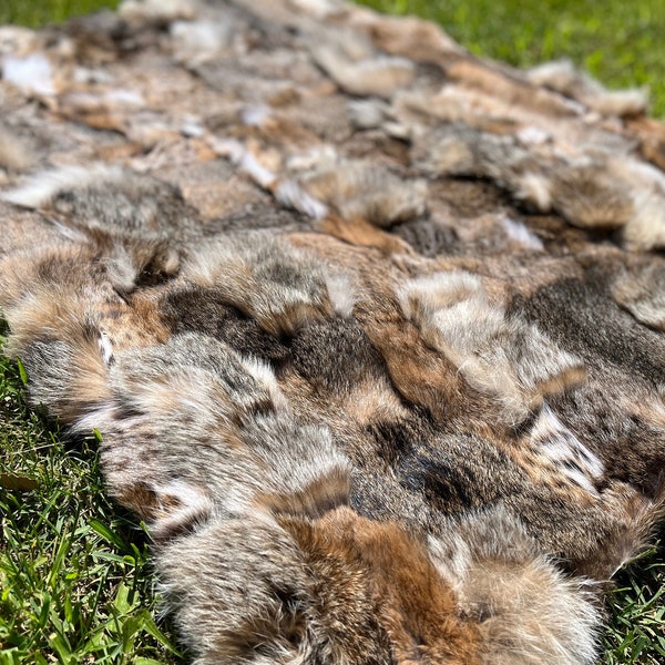 GENUINE LYNX FUR, Patchwork Fur, Natural Lynx Hide, Wild Animal Pelt, Tanned Lynx Hide, Rare Fur, Soft Lynx Fur, Luxury Animal Hide
