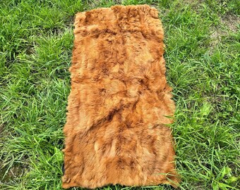 Camel Color Rabbit Fur Sheet, Patchwork Fur Plate, 47x21 Inches Fur, Genuine Fur, Fur for Craft Projects, Natural Rabbit Fur, Soft Fur Pelt