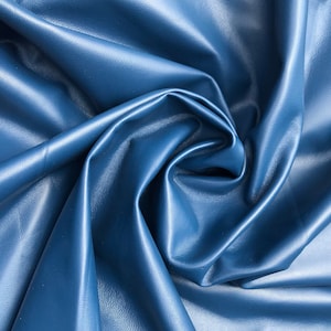 Incredibile pelle di pecora di colore blu dal design super lusso Pelle fine Morbida e sottile Pelle di pecora flessibile Tessuto da tappezzeria per mobili in pelle scamosciata sul retro