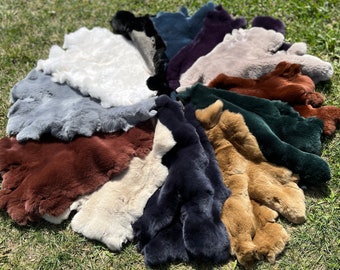 EXCEPTIONAL 12 DIFFERENT COLORS Rex Rabbit Fur, Emerald Green Rabbit Fur, Yellow Rabbit Fur, Black Rabbit Fur, White Rabbit Fur, Purple Fur