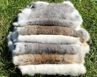 Wild Hare Rabbit Fur Soft Bright Durable Rabbit Skin Genuine Brown Gray White Fur Real Rabbit Fur Leather Craft Grade Fur Pelt Throw Fur