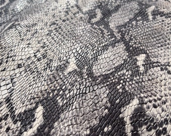 Pele de bezerro com estampa de cobra para artesanato, tecido de couro para estofamento, para estofamento de assento, para cobertura de cadeira, couro, couro com relevo de cobra