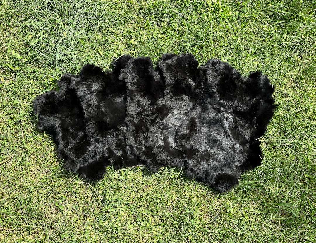 Dark Black Rabbit Fur for Altars, Genuine Black Fur, Sacrifice Rabbit ...