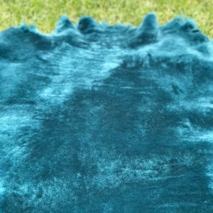 Turquoise Color Sheepskin, Throw Sheepskin, Carpet for Floor, Genuine Merino Sheepskin, Natural Soft Animal Hide, Sheep Wool, Rare Fur Color image 4