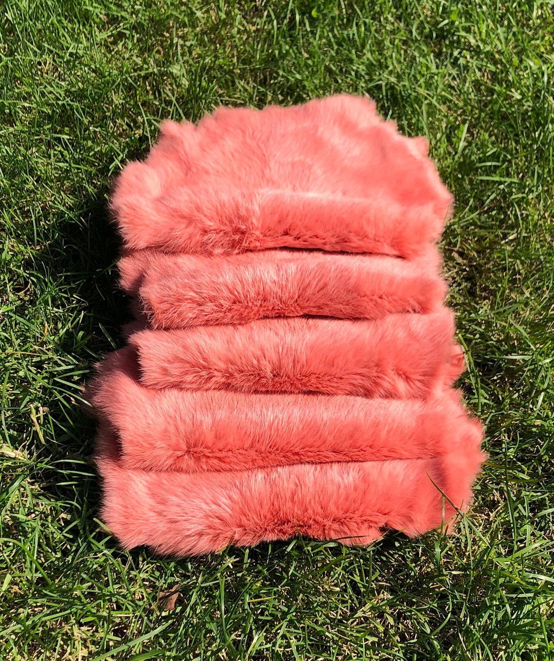 3 Pack Rabbit Fur, Peach Color Fur, Rabbit Pelt, Genuine Fur, Real ...