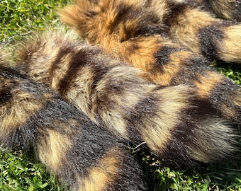American Raccoon Tail, Natural Animal Tail, Genuine Raccoon Tail, Natural Color, Accessory Raccoon Tail, Fur Keychain, Raccoon Fur Tail