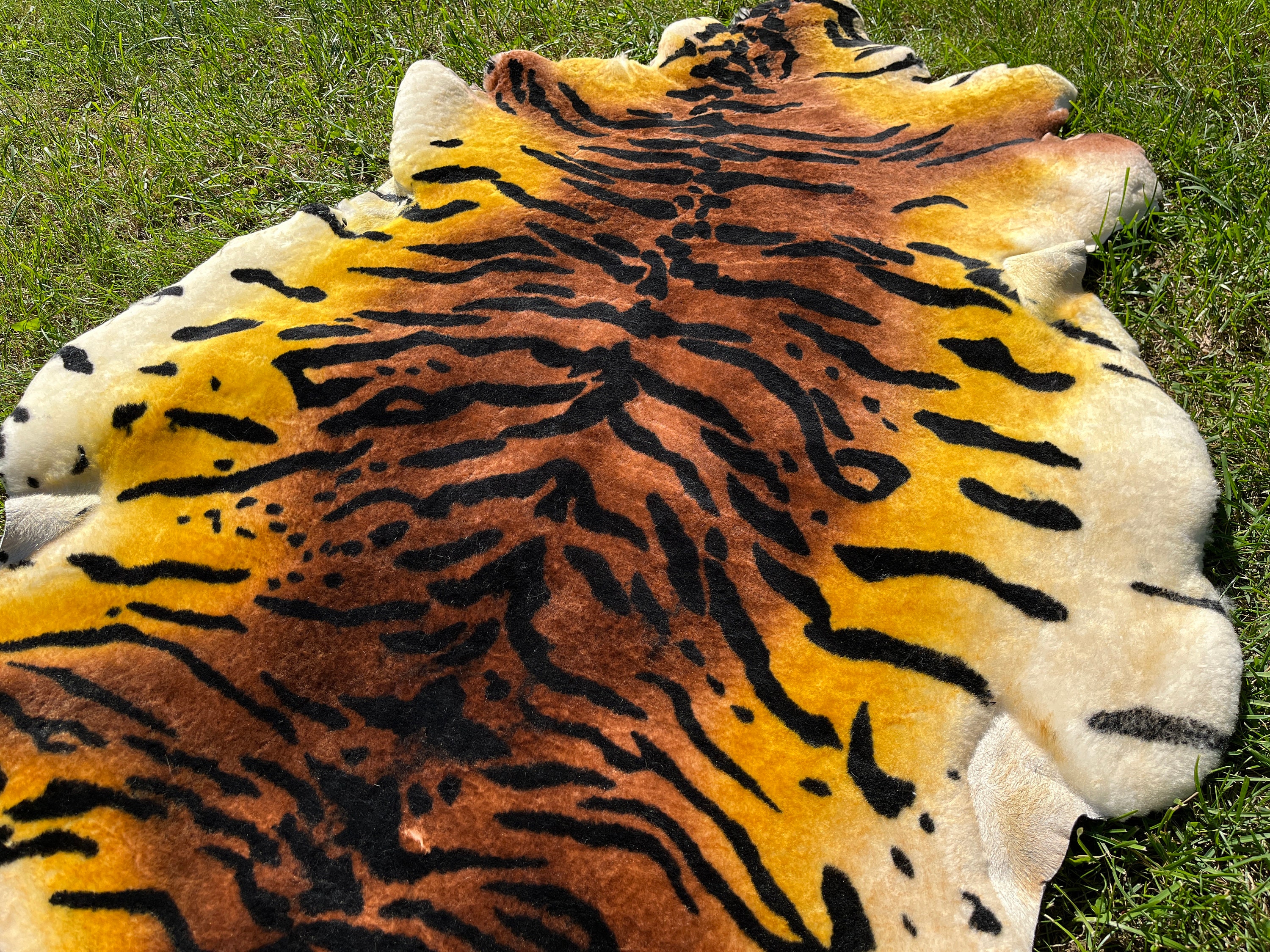Tiger Print Sheepskin, Tibetan Tiger Rug, Genuine Sheepskin, Wild 